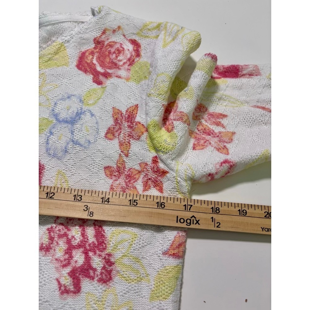 Vintage Christopher & Banks Floral Zip Up Cardigan Sweater Small Cottage Grandma - Picture 8 of 15
